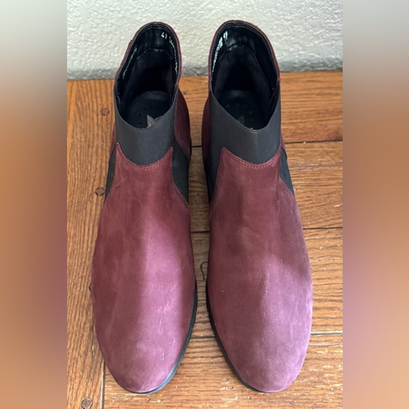 Mephisto Lyana Ankle Boots W Sz.11 Wine Nubuck Leather Comfort Chelsea Boots - Picture 3 of 14